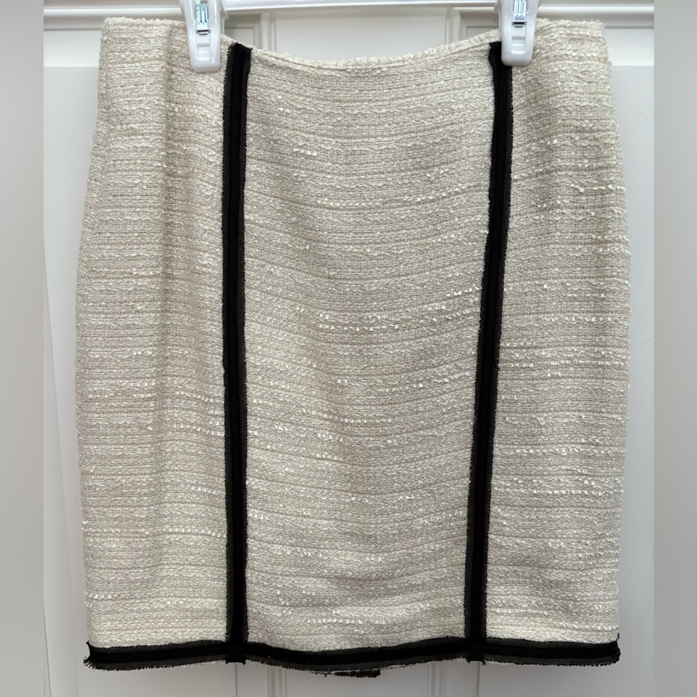 Elegant Cream Skirt with Black Accents